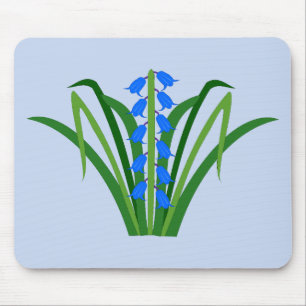 Tapis De Souris Fleurs de Jacinthe Bleue pour Garçon au Printemps