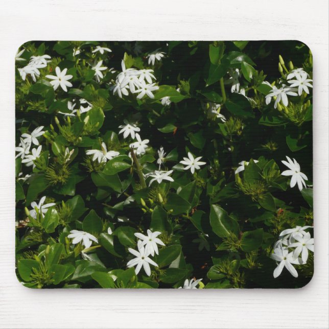 Tapis De Souris Fleurs de jasmin Botanique tropicale florale (Devant)