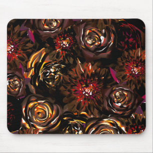 Tapis De Souris Fleurs de l'automne lumineuses du jardin sombre
