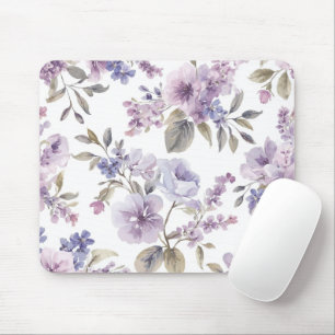 Tapis De Souris Fleurs de Lavande Aquarelle Botanique Violette