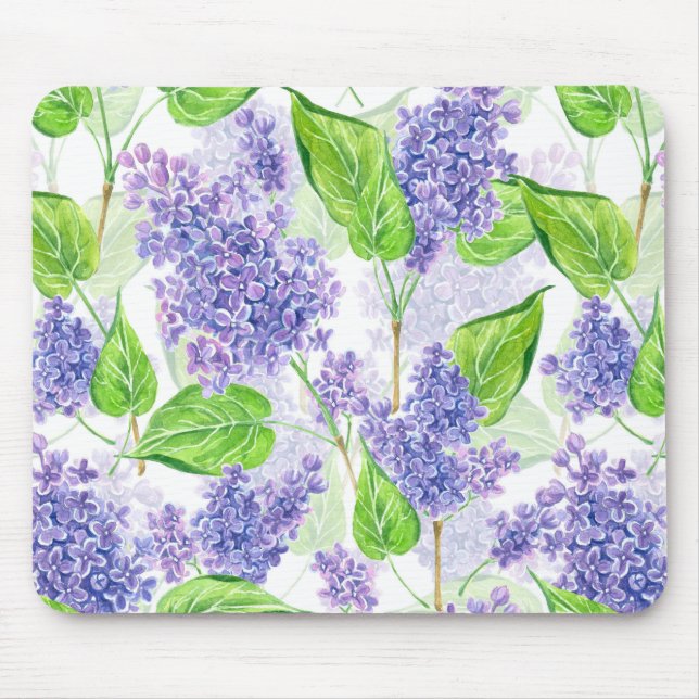 Tapis De Souris Fleurs de lilas à l'aquarelle (Devant)