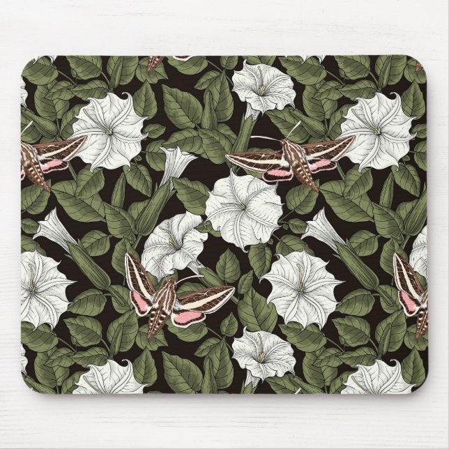 Tapis De Souris Fleurs de lune et sphinx Mois (Devant)