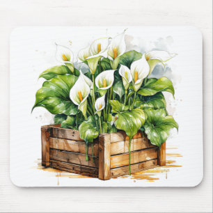 Tapis De Souris Fleurs de lys calla plantées en fleurs