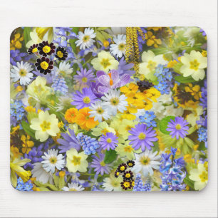 Tapis De Souris Fleurs de marguerite, de primevère, de jonquille
