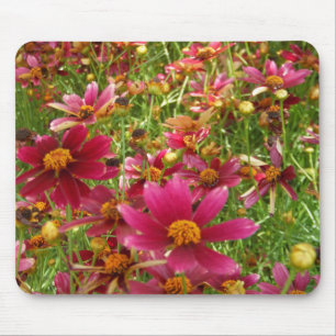 Tapis De Souris Fleurs de marguerite rose et jaune brillantes