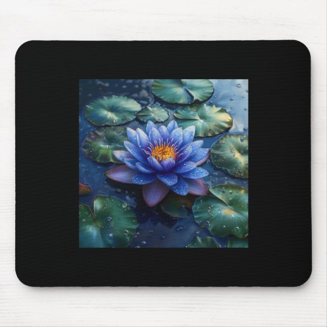 Tapis De Souris Fleurs de Nénuphar Pourpre Et Feuilles De Nénuphar (Devant)