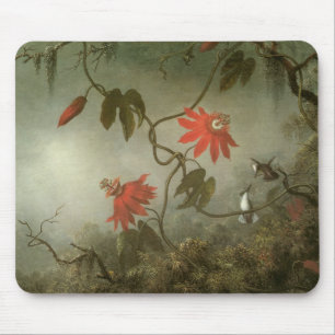 Tapis De Souris Fleurs de passion et colibris par Martin J Heade