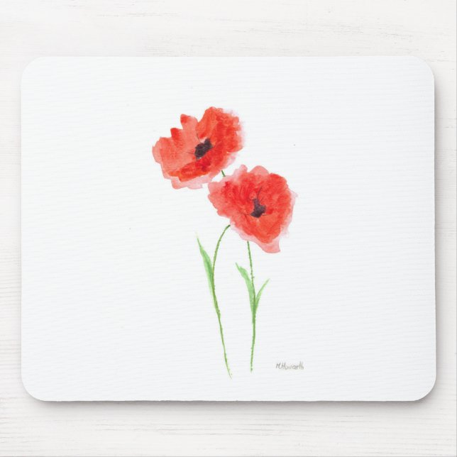 Tapis De Souris Fleurs de pavot rouge (Devant)
