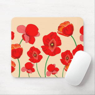 Tapis De Souris Fleurs de pavot rouge