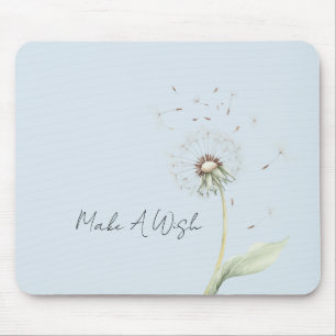 Tapis De Souris Fleurs de Pissenlit Bleu Souhaitent