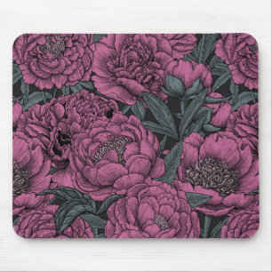 Tapis De Souris Fleurs de pivoines violettes