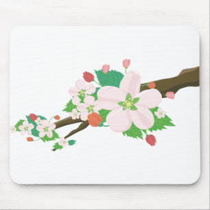 Tapis De Souris Fleurs de pomme Nature Fruit Arbre Printemps