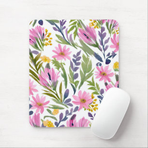 Tapis De Souris Fleurs de printemps Aquarelle florale pastel jol