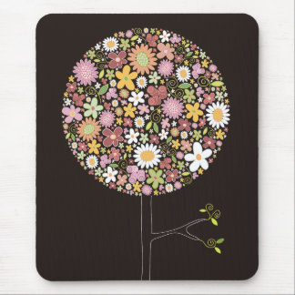 Tapis De Souris Fleurs de printemps colorées Pop Tree Whimsical Ch