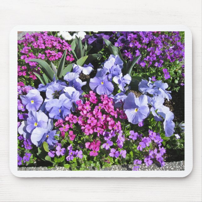 Tapis De Souris Fleurs de printemps mauves (Devant)