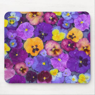 Tapis De Souris Fleurs de sansonnet flottant dans un bain d'oiseau