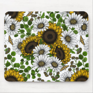 Tapis De Souris Fleurs de soleil et marguerites, jardin d'été 3