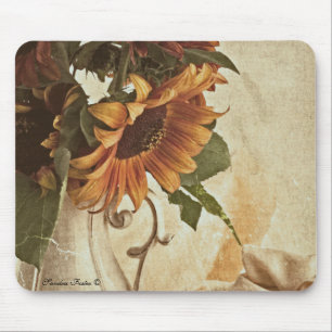 Tapis De Souris Fleurs de soleil orange rouillées