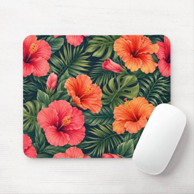 Tapis De Souris Fleurs de Tilleul Tropical Vibrant (Avec souris)