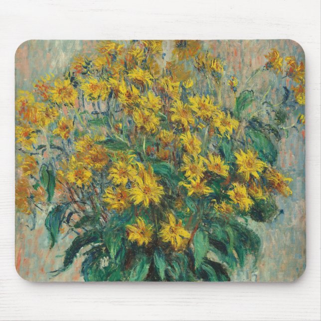 Tapis De Souris Fleurs de topinambour par Claude Monet (Devant)