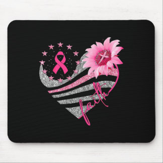 Tapis De Souris Fleurs de tournesol rose Ruban Faith Cancer du sei