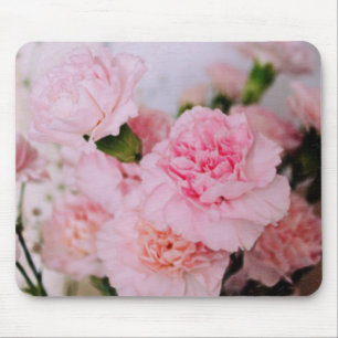 Tapis De Souris fleurs d'oeillets roses Photographie de style vint