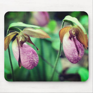 Tapis De Souris Fleurs d'orchidées rose Lady Slipper