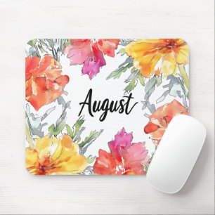 Tapis De Souris Fleurs du mois de naissance/Août