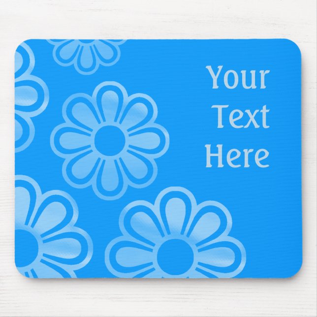 Tapis De Souris Fleurs en cascade - Bleu (0099FF) (Devant)