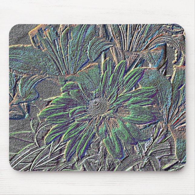 Tapis De Souris Fleurs en relief avec couleur (Devant)