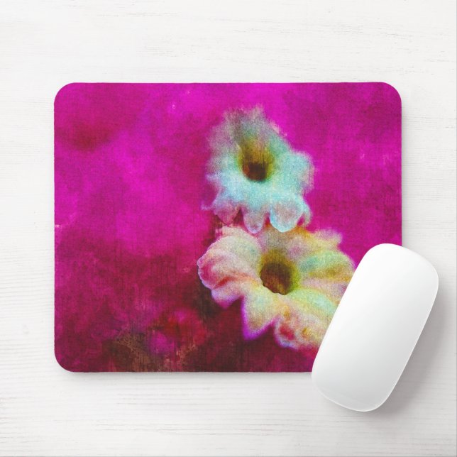 Tapis De Souris Fleurs en rose (Avec souris)