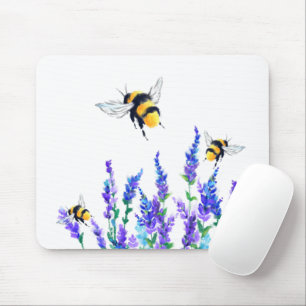 Tapis De Souris Fleurs et abeilles volant Souris