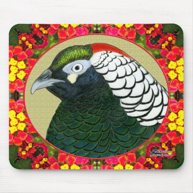 Tapis De Souris Fleurs et faisan Amherst (Devant)