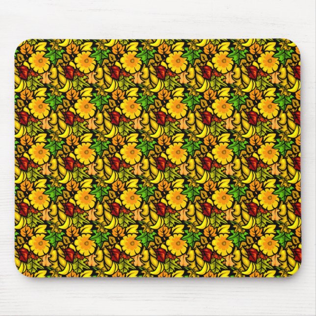 Tapis De Souris Fleurs et Feuilles (Devant)