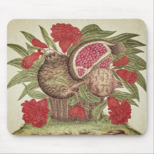 Tapis De Souris Fleurs et fruits de grenade vintages