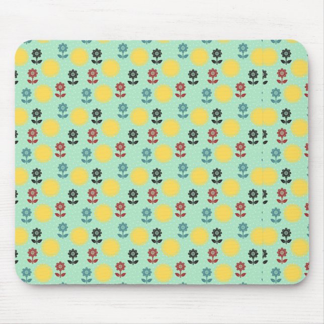 Tapis De Souris Fleurs et motif de printemps (Devant)