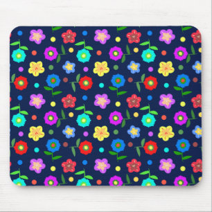 Tapis De Souris Fleurs et points