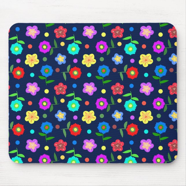 Tapis De Souris Fleurs et points (Devant)