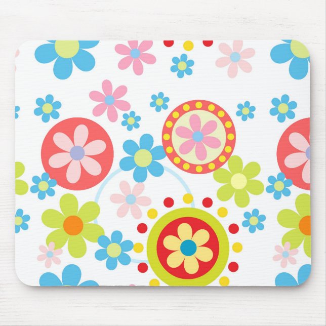 Tapis De Souris Fleurs et points heureux (Devant)