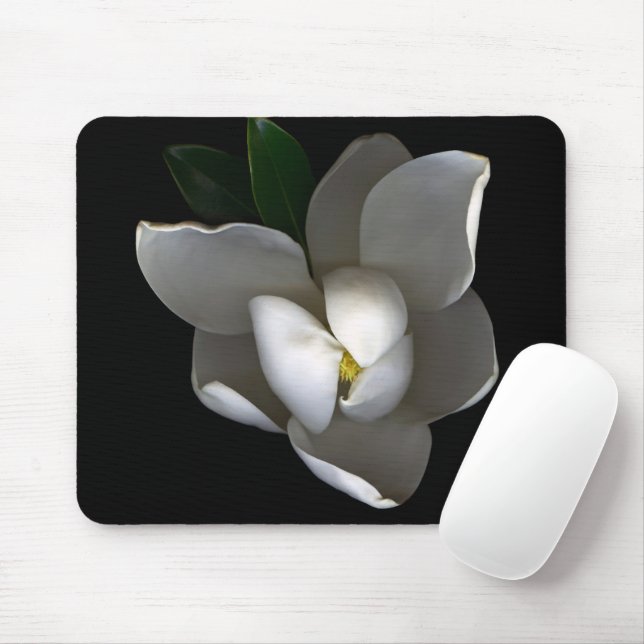 Tapis De Souris Fleurs | Fleur de Magnolia blanc unique (Avec souris)