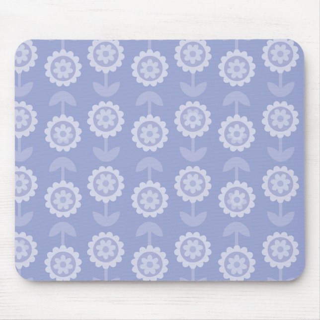 Tapis De Souris Fleurs florales violettes d'art motif Abstrait (Devant)
