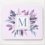 Tapis De Souris Fleurs florales violettes Lilac Monogramme personn<br><div class="desc">C'est une Fleurs Florales Violettes Lilac personnalisé Monogramme Mousepad!</div>