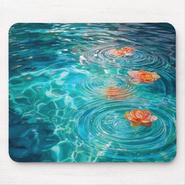 Tapis De Souris Fleurs flottant sur l'eau (Devant)