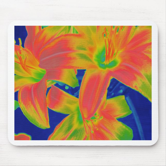 Tapis De Souris fleurs fluorescentes (Devant)