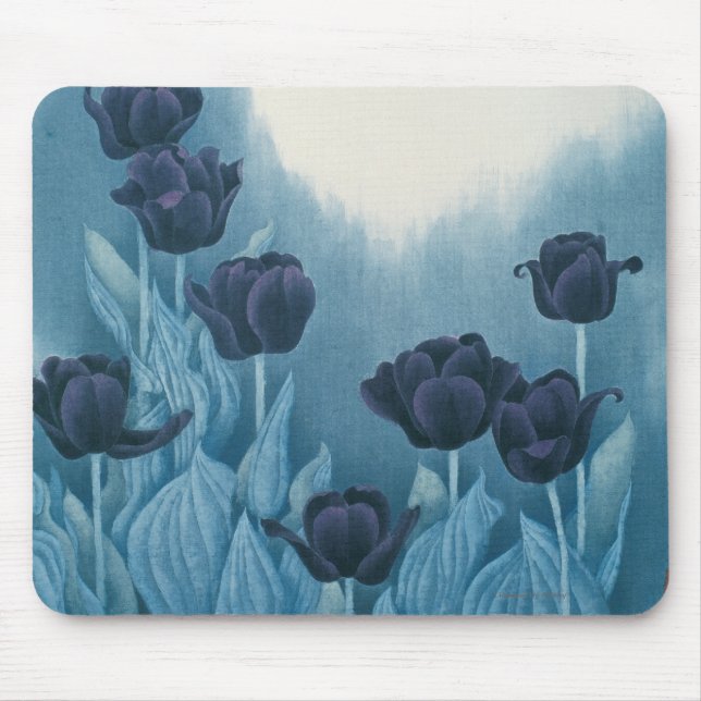 Tapis De Souris Fleurs foncées (Devant)