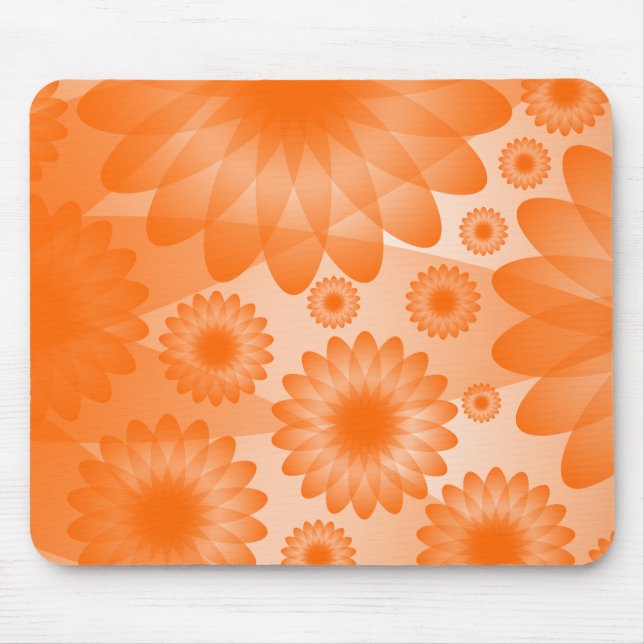 Tapis De Souris Fleurs géométriques - Orange (Devant)
