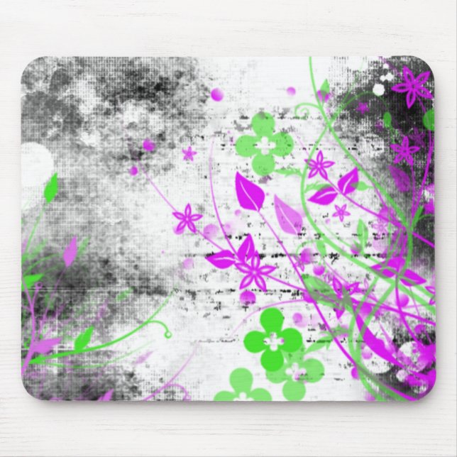 Tapis De Souris Fleurs grunges (Devant)