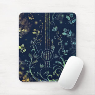 Tapis De Souris Fleurs Guitare Art Souris Pad