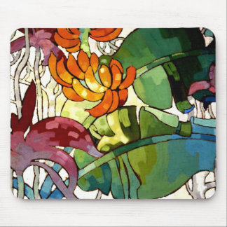 Tapis De Souris Fleurs hawaïennes, peinture colorée,