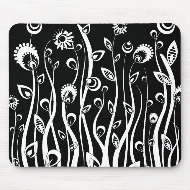 Tapis De Souris Fleurs imaginaires_blanc (Devant)